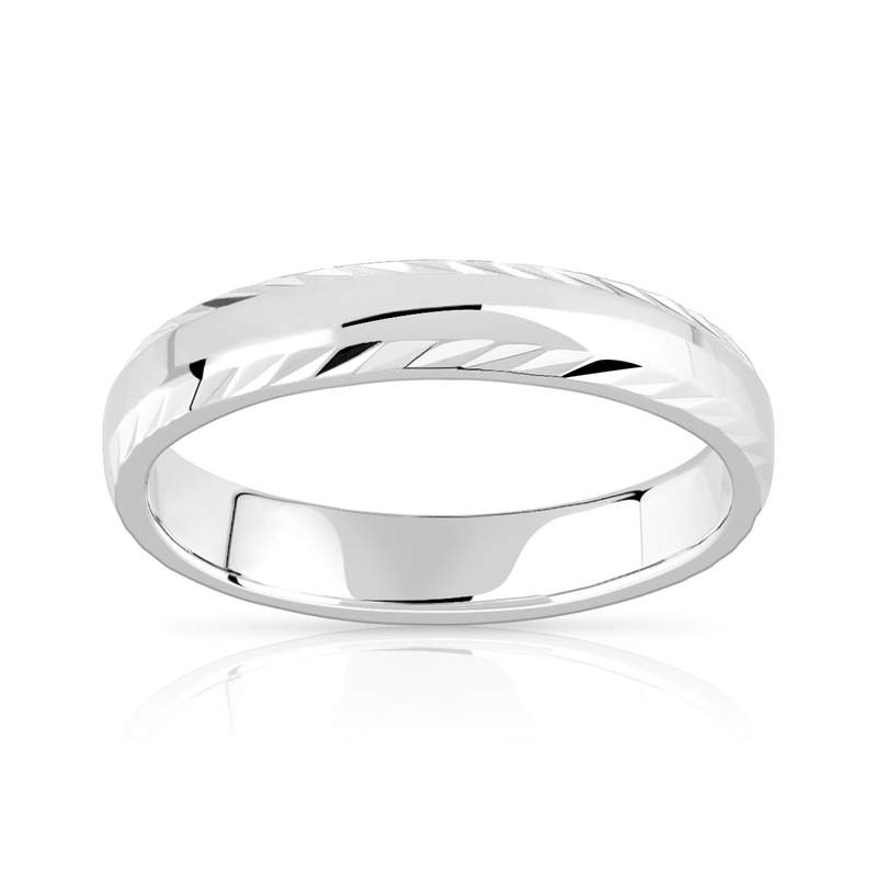 Alliance argent 925 diamanté 4 mm - vue 1