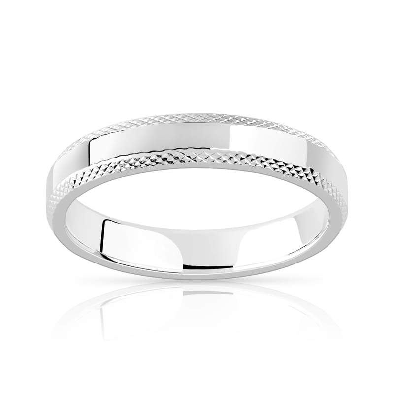 Alliance argent 925 diamanté 4 mm - vue 1