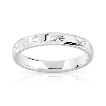 Alliance argent 925 diamanté 3 mm