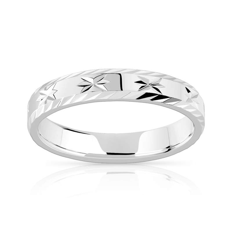 Alliance argent 925 diamanté 4 mm - vue 1