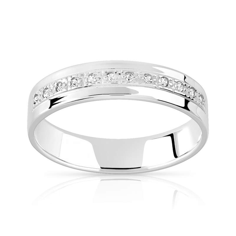 Alliance argent diamants 4,2 mm - vue 1