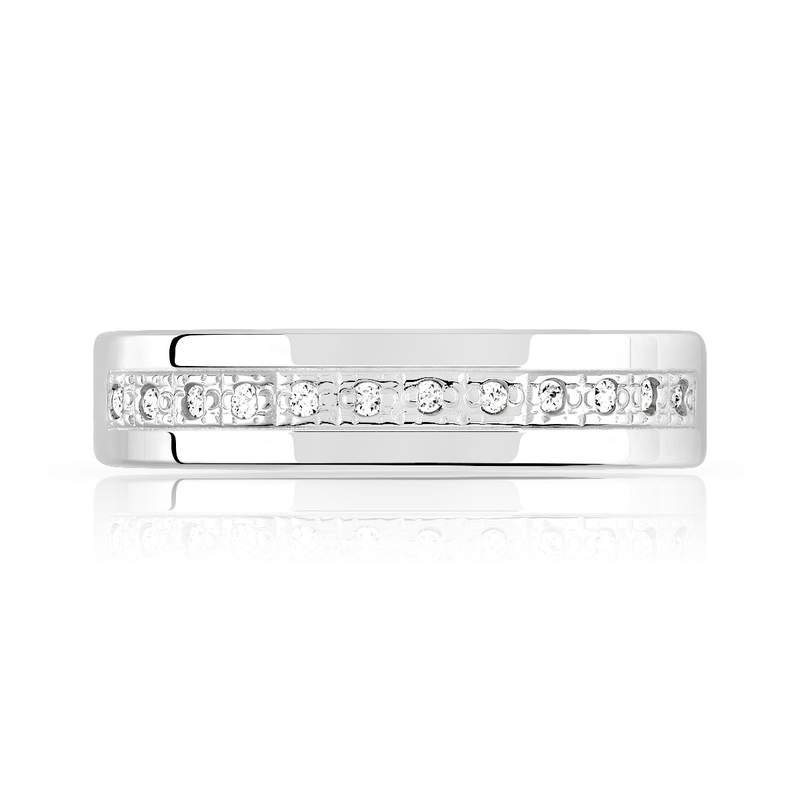 Alliance argent diamants 4,2 mm - vue 3