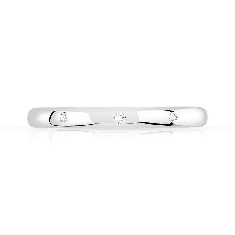 Alliance argent 925 diamants 2,20 mm - vue 3