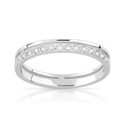 925 sterling silver ring with 0.10 ct diamonds, 3 mm