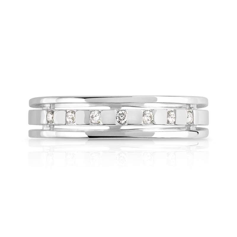 Alliance argent 925 ajourée diamants 4,3 mm - vue 3