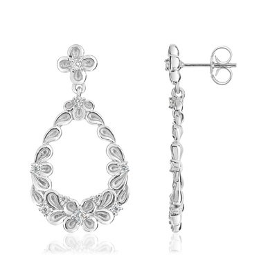 Boucles d'oreilles argent 925 zirconias - vue 1