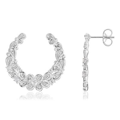Boucles d'oreilles argent 925 zirconias - vue 1