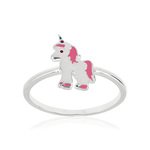 Bague argent 925 laque licorne - vue 1