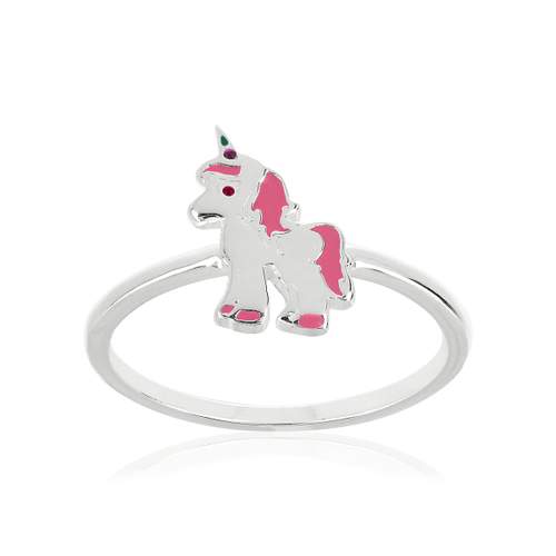 Bague argent 925 laque licorne