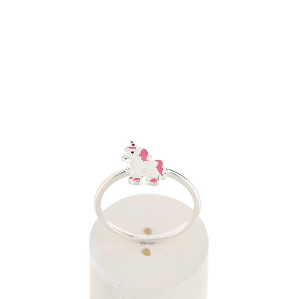 Bague argent 925 laque licorne - vue 1