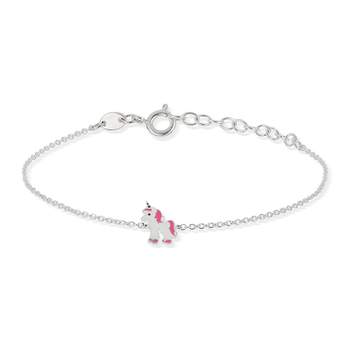 Bracelet argent 925 laque licorne 17 cm