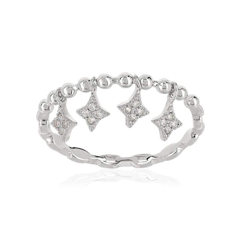 Bague argent 925 zirconias - vue 1