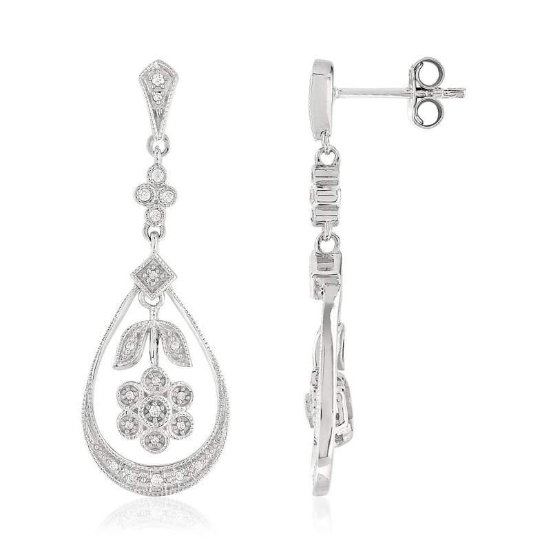 Boucles d'oreilles argent 925 zirconia - vue 1
