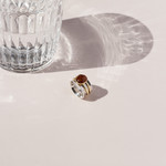Bague argent 925 2 tons ambre ovale - vue D3
