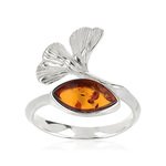 Bague argent 925 ambre - vue 1