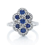 Bague argent 925 saphirs imitations zirconia - vue 1