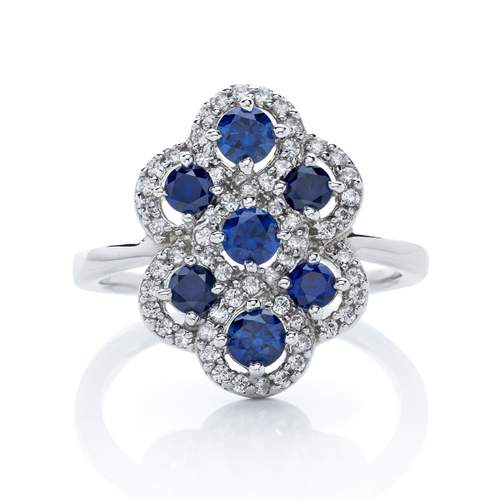 Bague argent 925 saphirs imitations zirconia