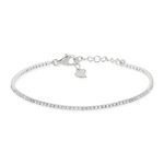Bracelet tennis argent 925 zirconias 18 cm - vue 2