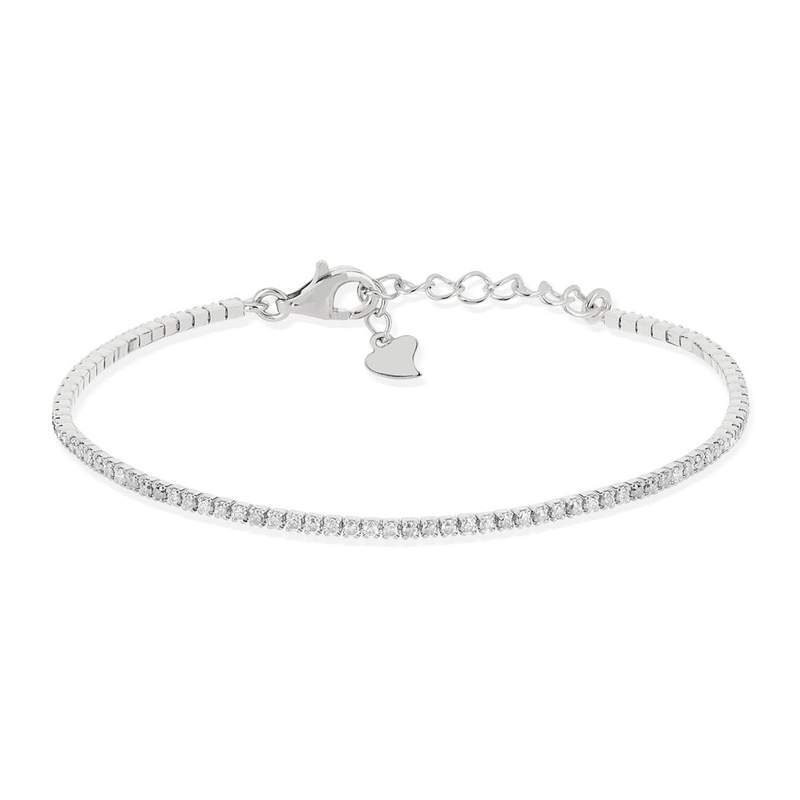 Bracelet tennis argent 925 zirconias 18 cm - vue 3