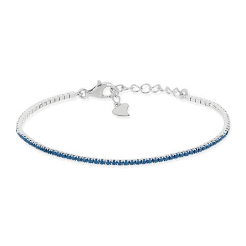 Tennis bracelet silver 925 imitation blue stones 18 cm