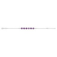 Bracelet argent 925 amethystes 17 à 20 cm
