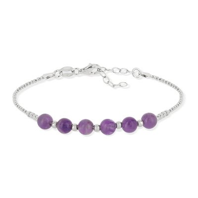 Bracelet argent 925 amethystes 17 à 20 cm - vue V2