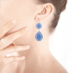 Boucles d'oreilles argent 925 cristal - vue porté 1