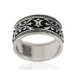 Bague argent 925 finition noire oxydée - vue 1