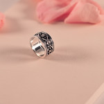 Bague argent 925 finition noire oxydée - vue D3