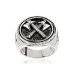 Bague argent 925 hâches et écussons - vue 1