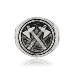 Bague argent 925 hâches et écussons - vue 2