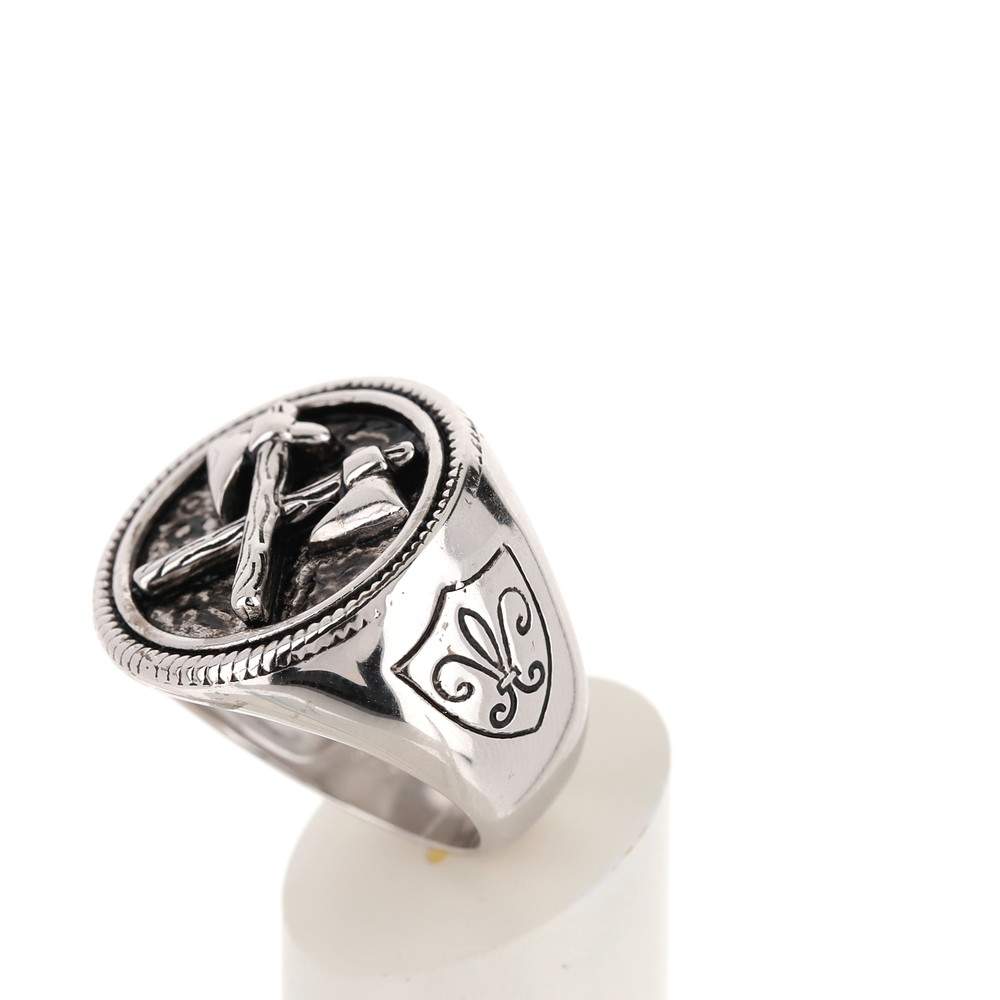 Bague argent 925 hâches et écussons - vue 4