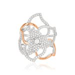 Bague argent 925 2 tons fleur ajourée zirconias - vue 2
