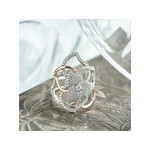 Bague argent 925 2 tons fleur ajourée zirconias - vue D2