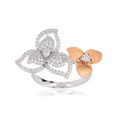 Bague argent 925 2 tons zirconia