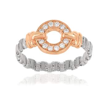 Bague argent 925 2 tons zirconia