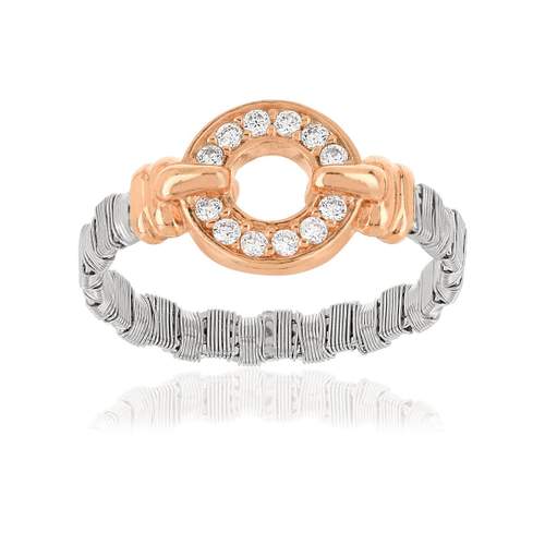 Bague argent 925 2 tons zirconia