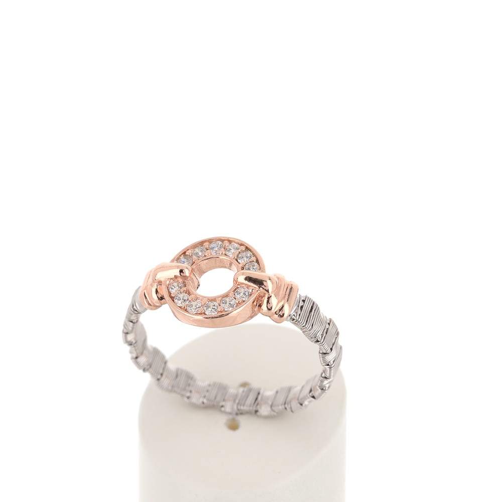 Bague argent 925 2 tons zirconia - vue 2
