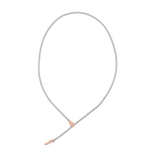 Collier argent 925 2 tons panthère zirconias 52 cm