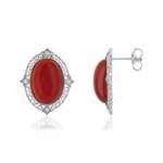 Boucles d'oreilles argent 925 agates zirconia - vue 1