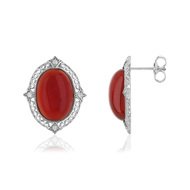 Boucles d'oreilles argent 925 agates zirconia