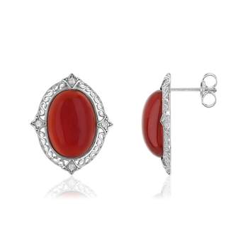Boucles d'oreilles argent 925 agates zirconia