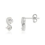 Boucles d'oreilles argent 925 zirconias - vue 1