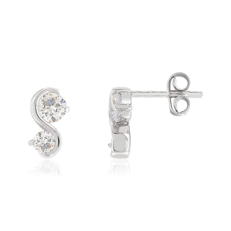 Boucles d'oreilles argent 925 zirconias - vue 1