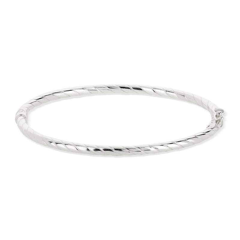 Bracelet jonc argent 925 torsadé - vue 1