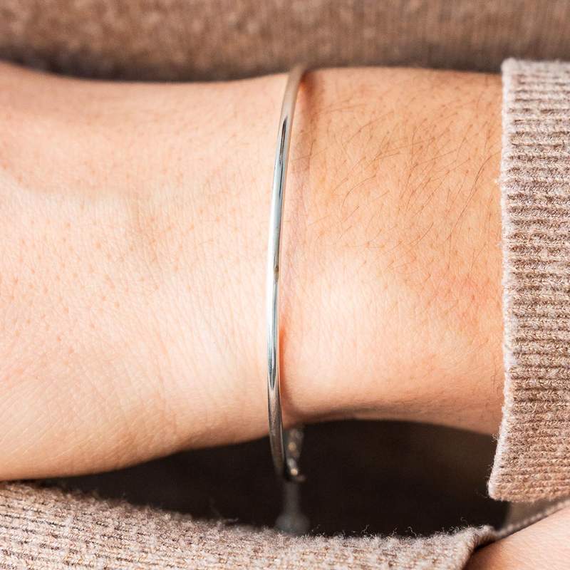 Bracelet demi-jonc argent 925 - vue porté 1
