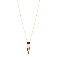 Collier argent 925 rosé ambre et quartz