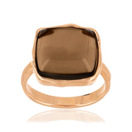 Bague argent 925 rosé carrée quartz