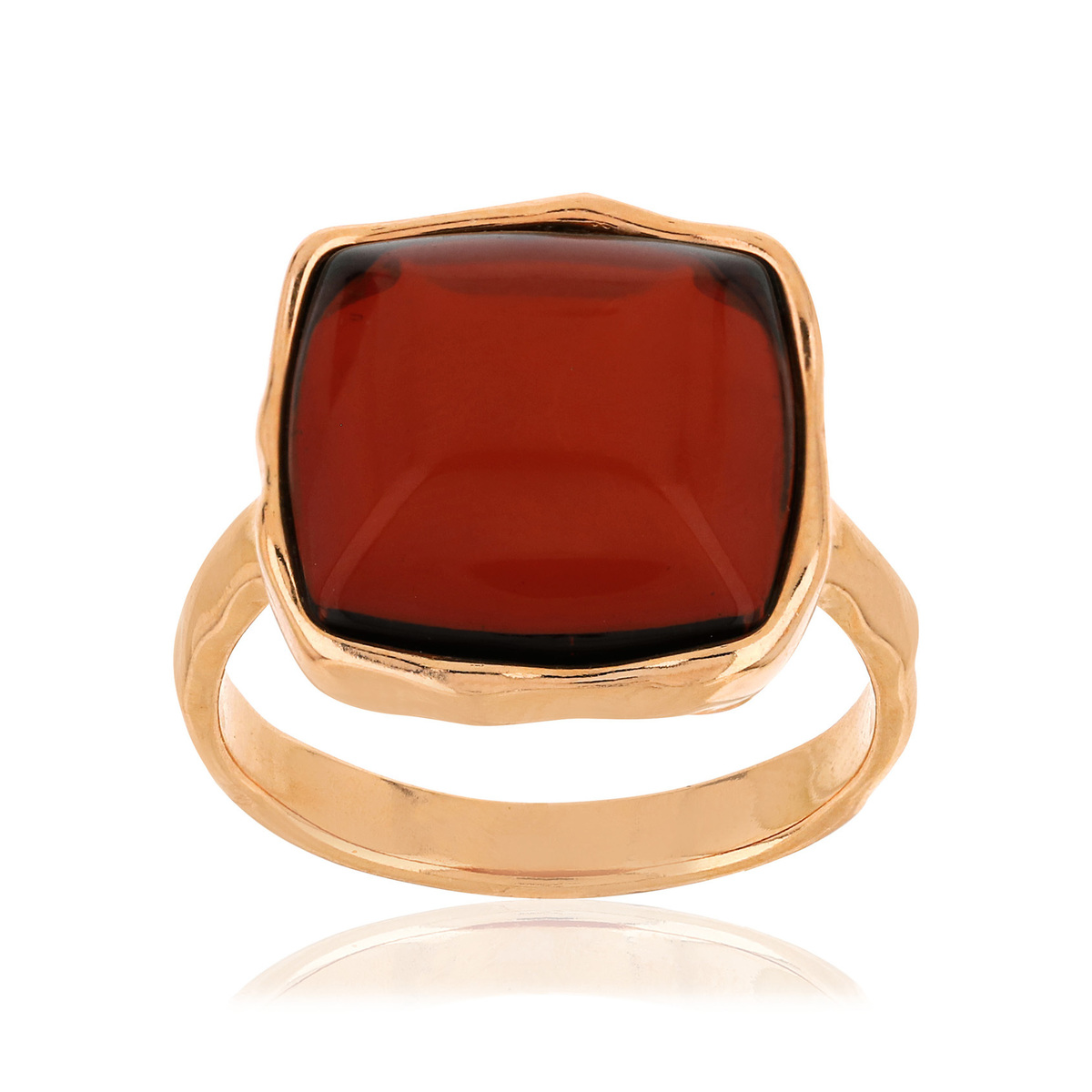 Bague argent 925 rosé ambre - vue V1