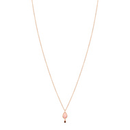 Collier argent rose verre zirconia 45 cm